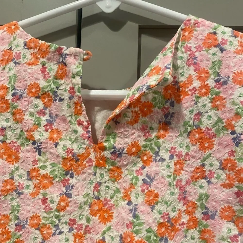 Gymboree Girl’s dress. Ruffle sleeves. Orange, pink and purple colors